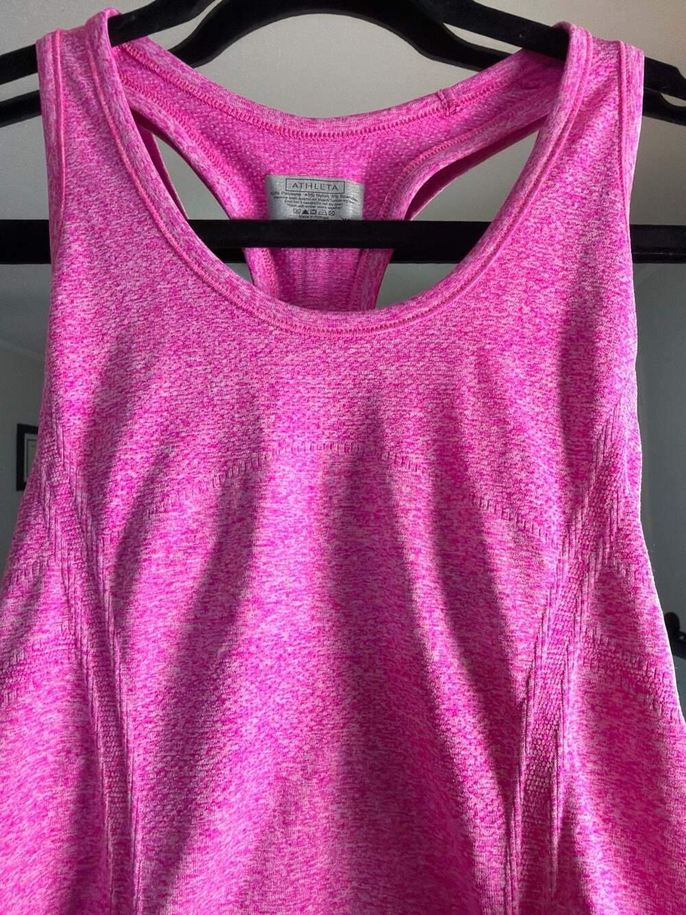 Athleta Speedlight Seamless Racerback Ruched Tank Top Pink Heather XS - Picture 3 of 6